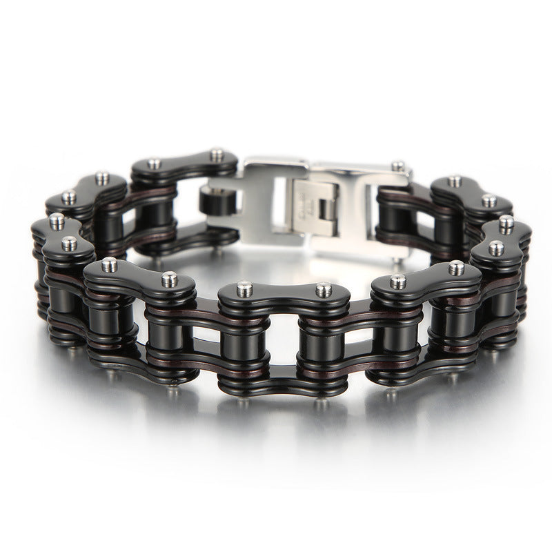 Planderful Men Bicycle Chain Bracelet Street Style Titanium