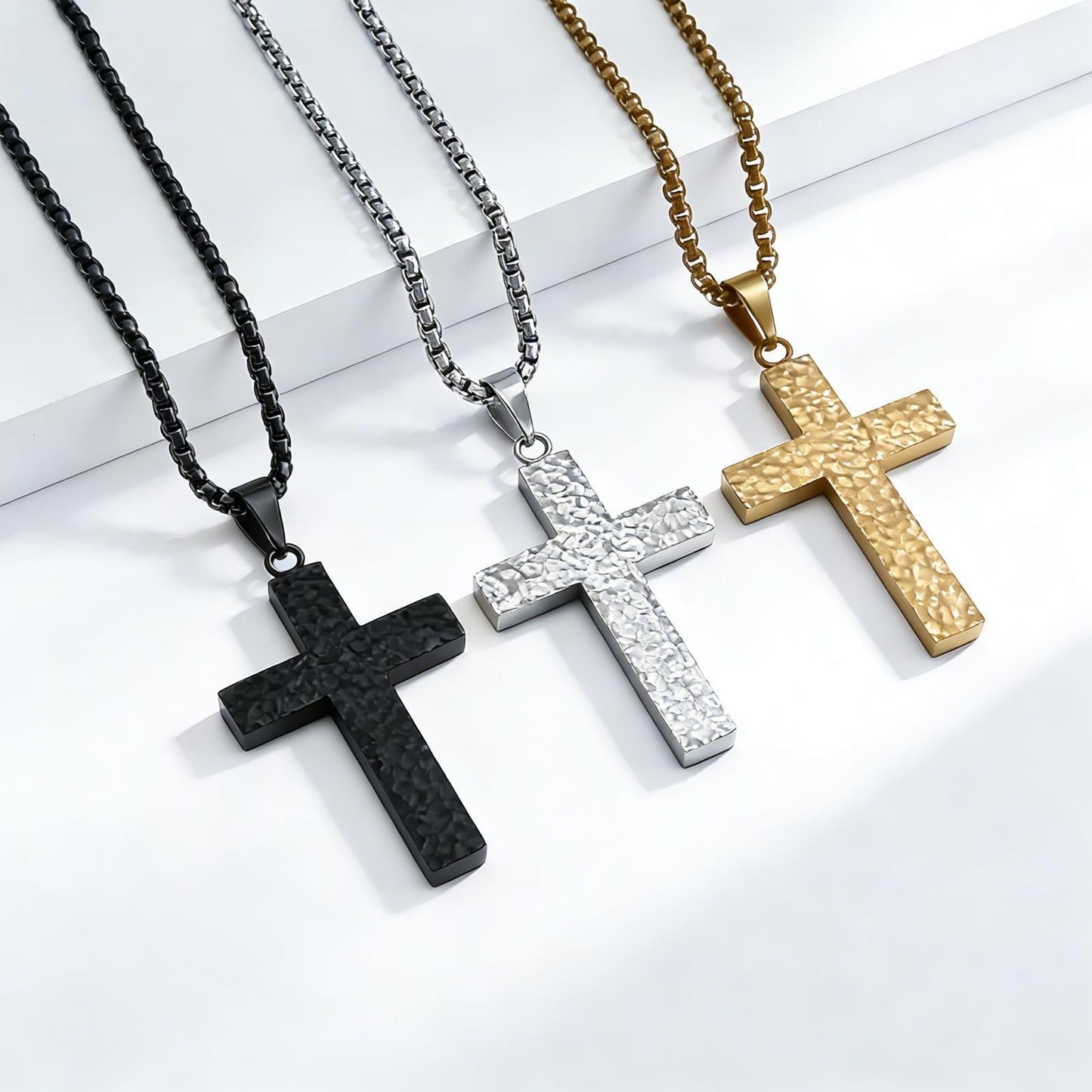 Steel Necklace – Statement Cross Necklace
