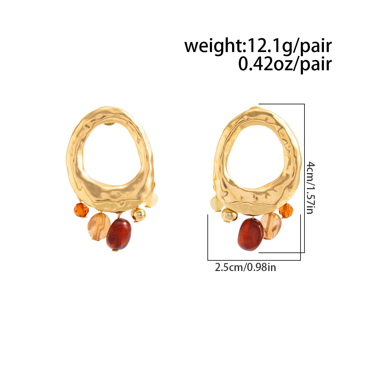 Planderful Metal Wind Flower Stud Earrings Vienna Verve For Women Geometric Turquoise Coral Imitation Statement