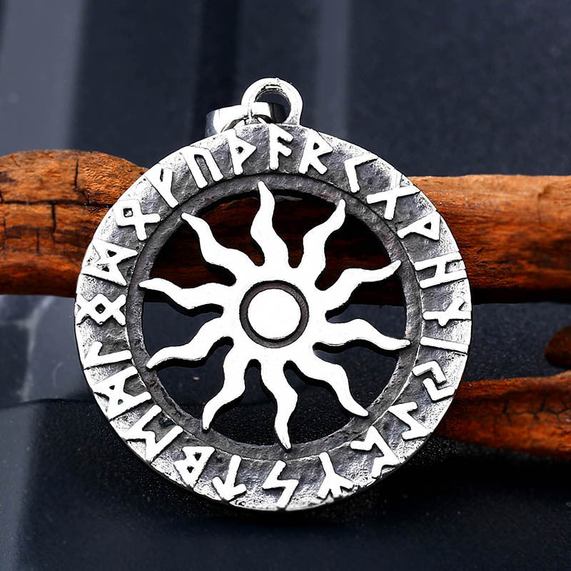 Mythical Odin Rune Pendant - Stainless Steel Viking Jewelry for Men