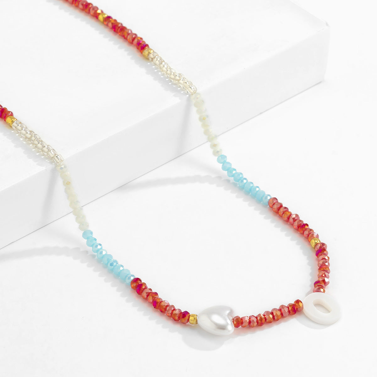Planderful Crystal Shell Necklace Vienna Verve For Women With Imitation Pearl Geometric Letter O Statement