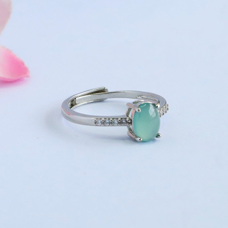Blue Water Jadeite Starry Ring