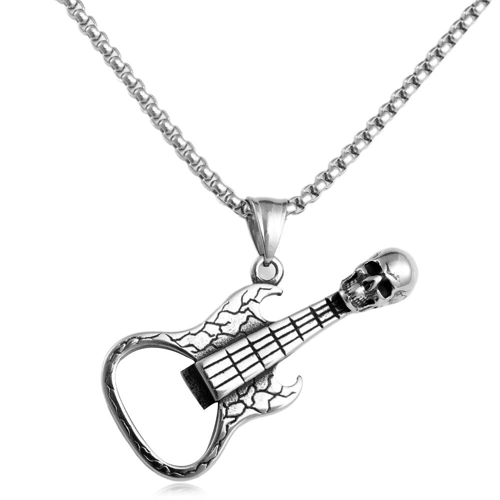 European And American Stainless Steel Skull Pendant Punk Necklace