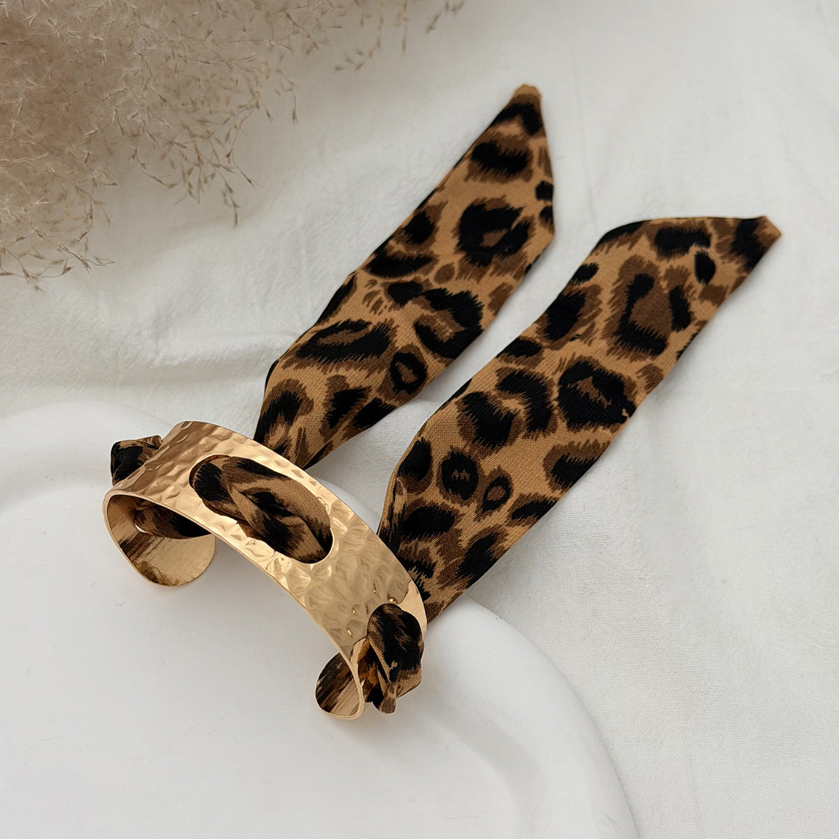 Planderful Silk Scarf Opening Bracelet Vintage Retro Gold Tone For Women Starfish Flower Engraved