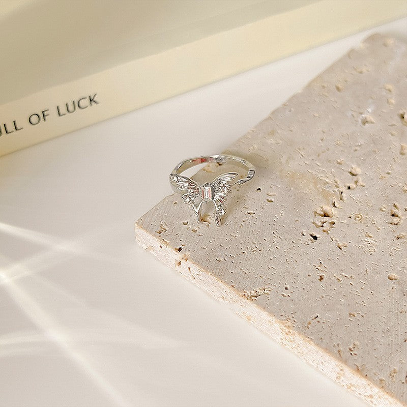 S925 Sterling Silver Butterfly Ring — Adjustable