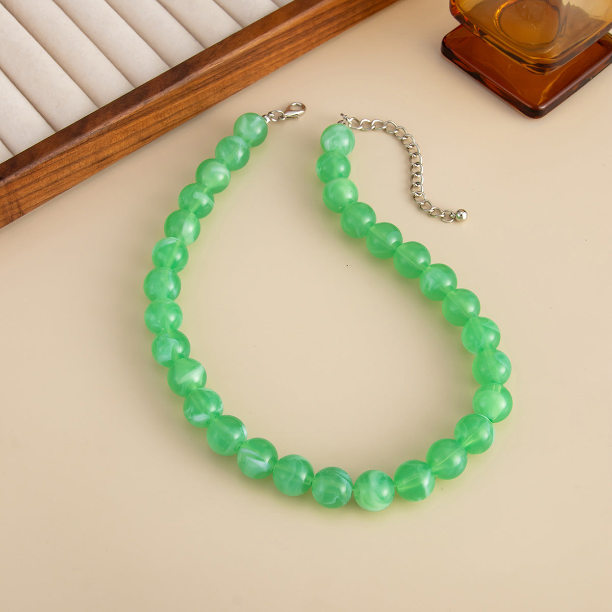 Dopamine-Color Beaded Choker