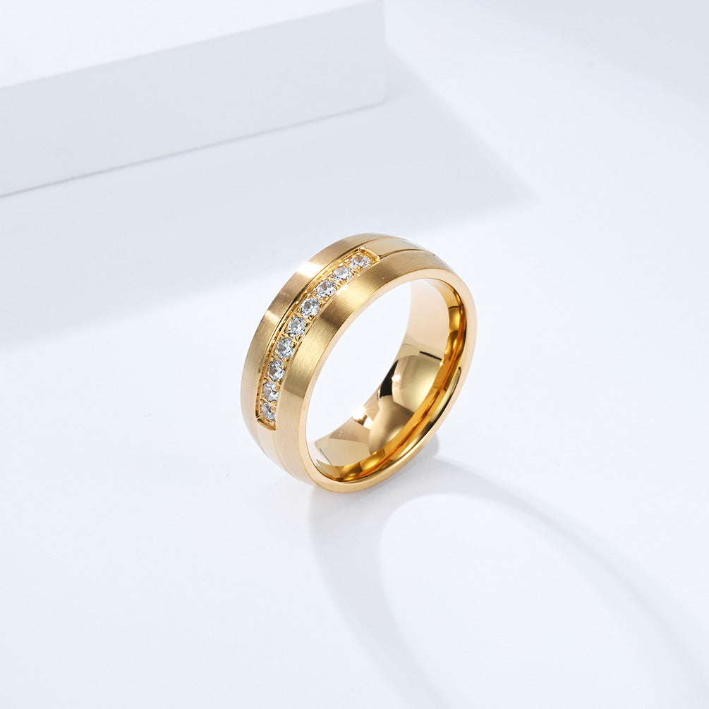 Planderful Everyday Genie Zircon Encrusted Ring For Men And Women Stainless Steel Unisex High End Jewelry