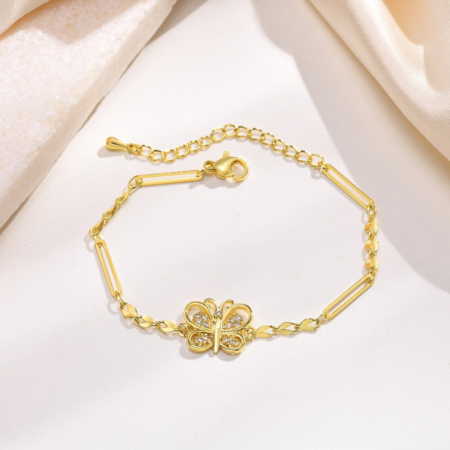 Butterfly Zircon Fashion Bracelet Women's Copper Material