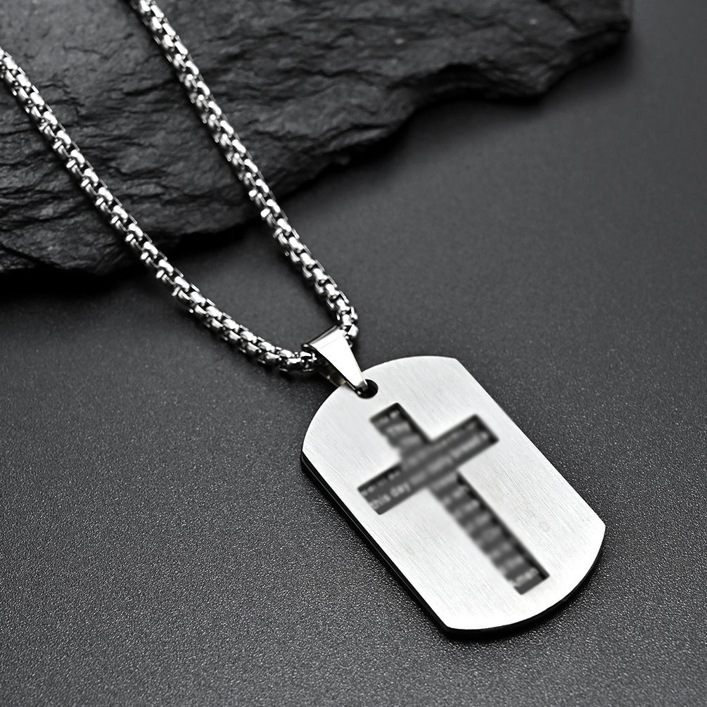 Amazon Hollow Cross Army Necklace Stainless Steel Double Cross