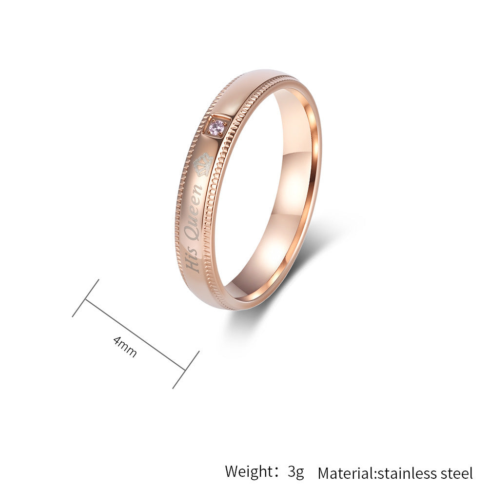 Planderful Everyday Genie King And Queen Couple Ring Stainless Steel Unisex Engagement Protection