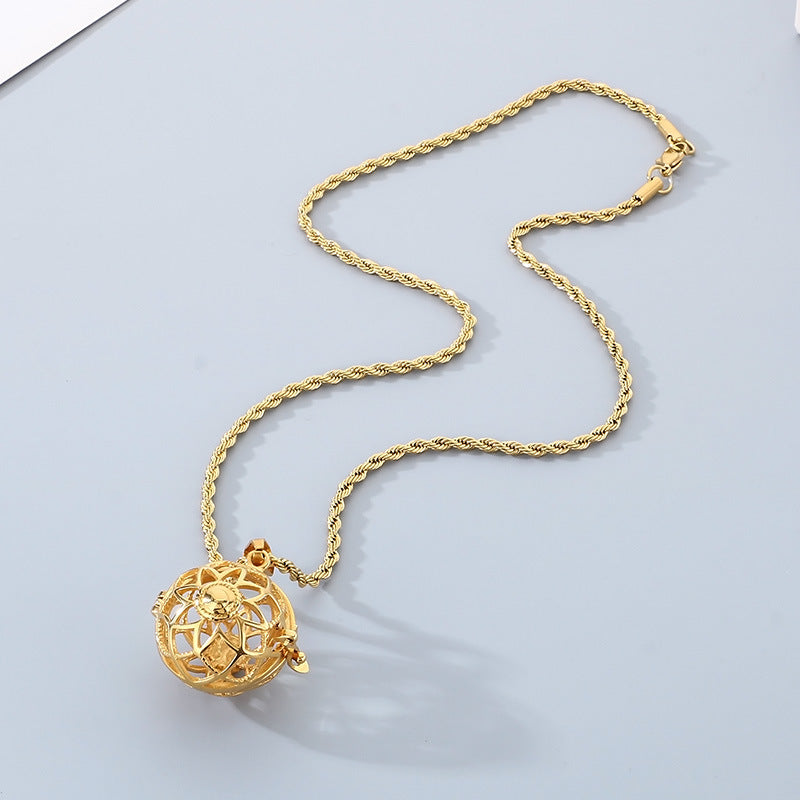 Planderful Lantern Pendant Hollow Titanium Steel Men Women