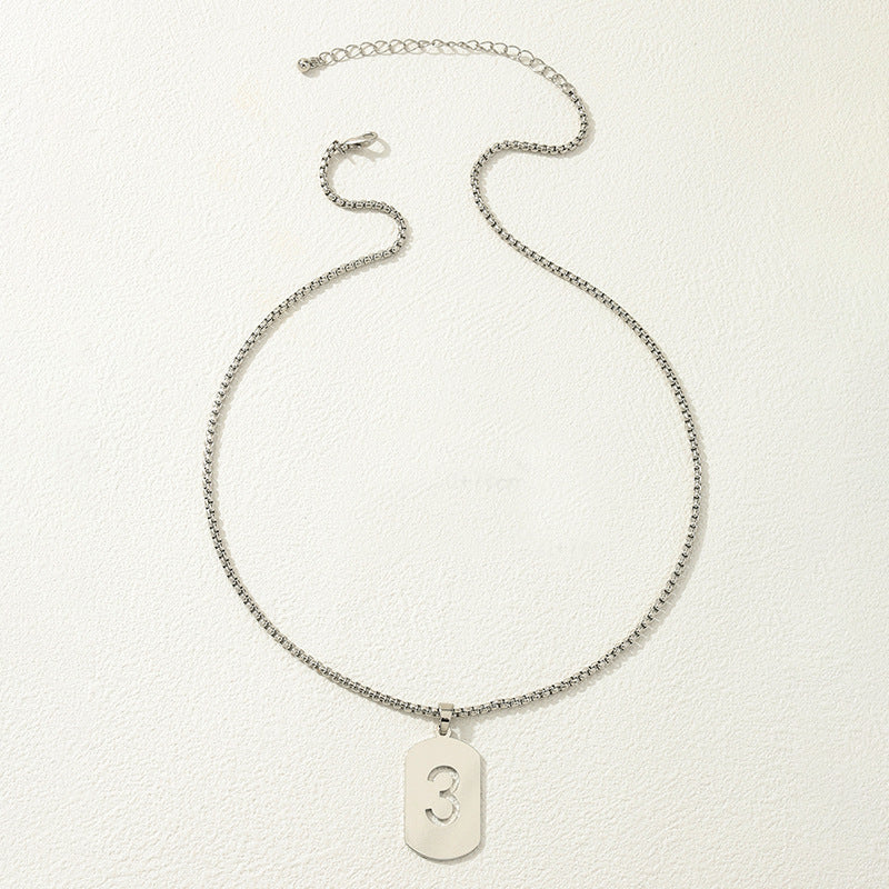 Hollow Digital Hang Tag Necklace - Vienna Verve Collection