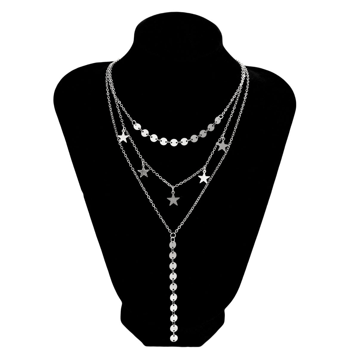 Star Sequin Y-Shaped Fringe Necklace