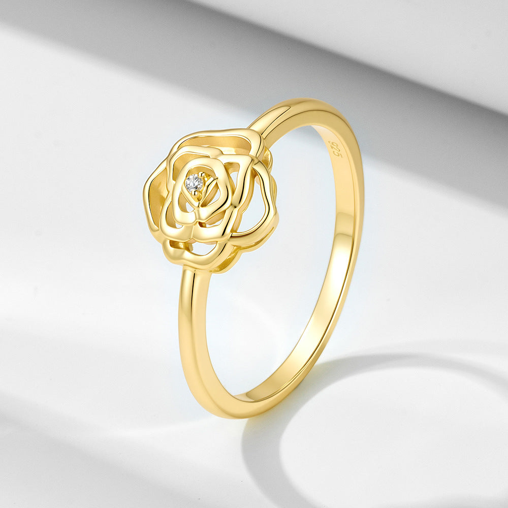 French Gentle Flower Sterling Silver Ring Ring Jewelry