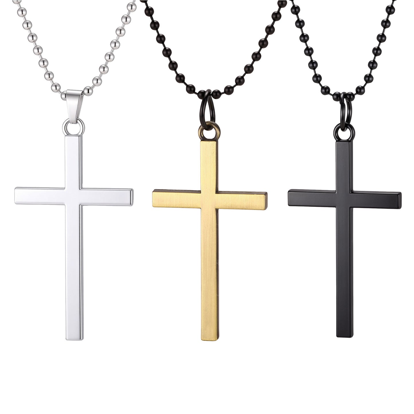 Alloy Cross Necklace Male Hip Hop Neutral Style Hip Hop Pendant Hot-Selling Model
