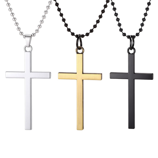 Alloy Cross Necklace Male Hip Hop Neutral Style Hip Hop Pendant Hot-Selling Model