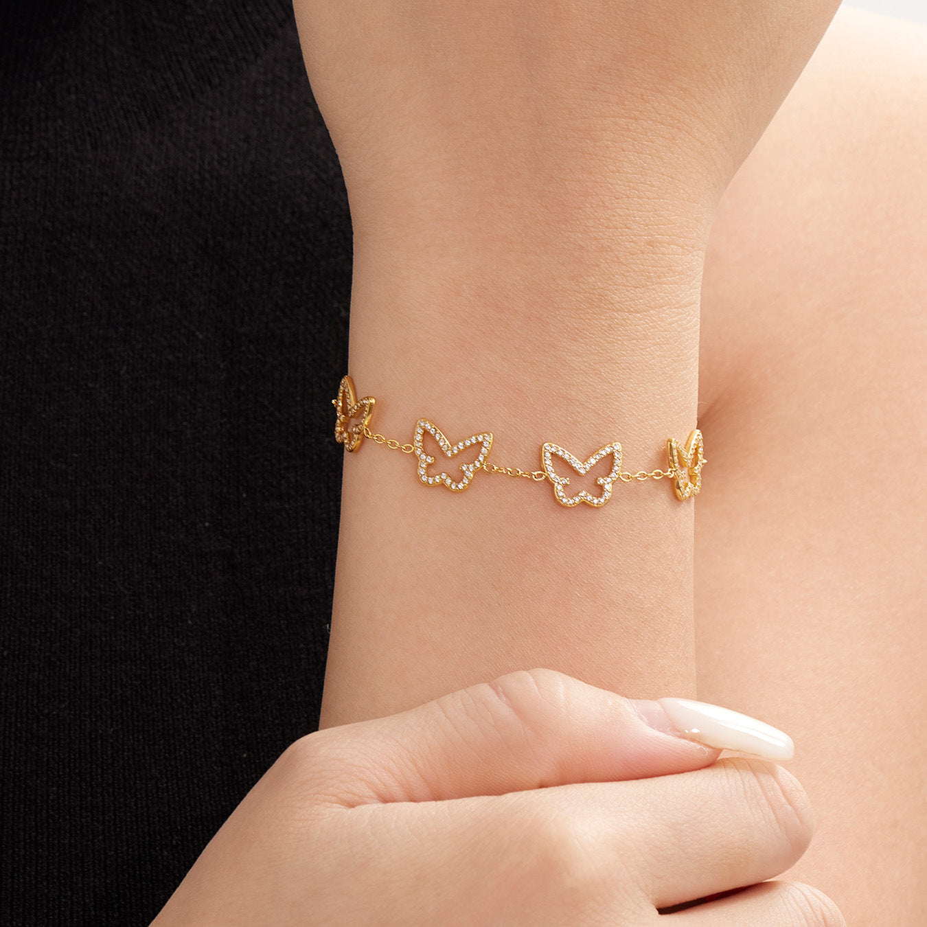 Planderful Zircon Bracelet for Girls Butterfly Charm