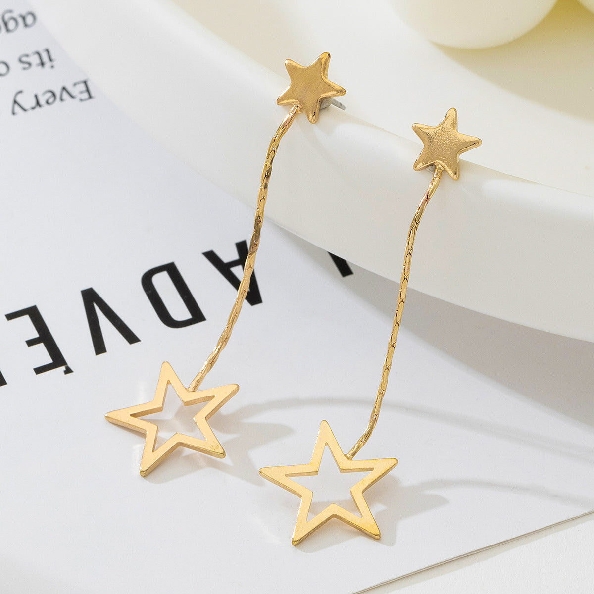 Planderful Vienna Verve Earrings – Cute Metal Hollow Five-Pointed Star Design