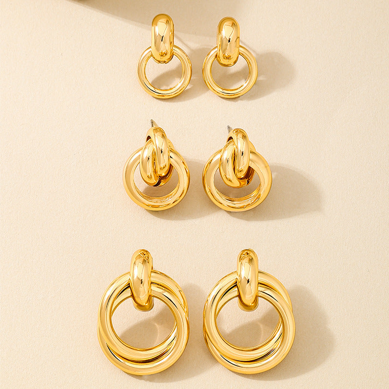 Planderful Vienna Verve Earrings Set – Fashionable Double-Layer Design