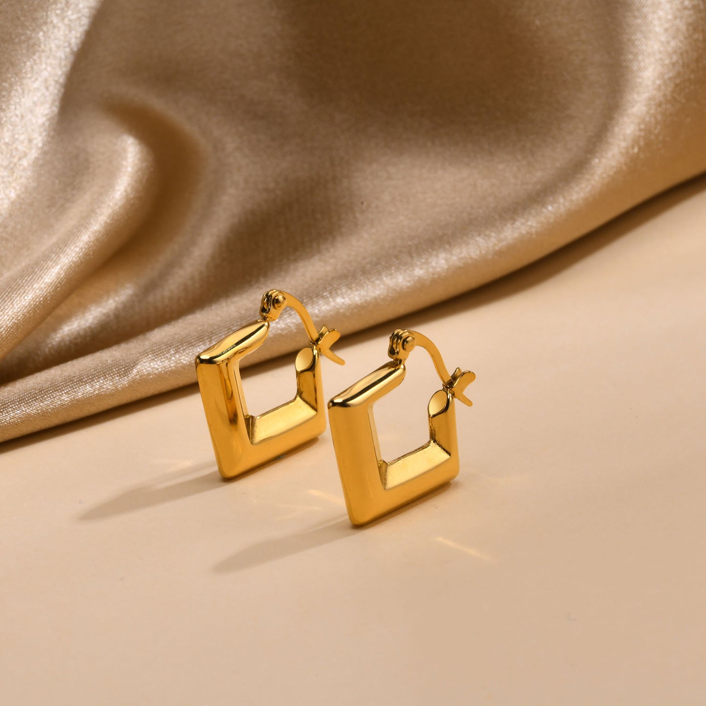 European And American Cross-Border Jewelry Golden Bamboo Earrings