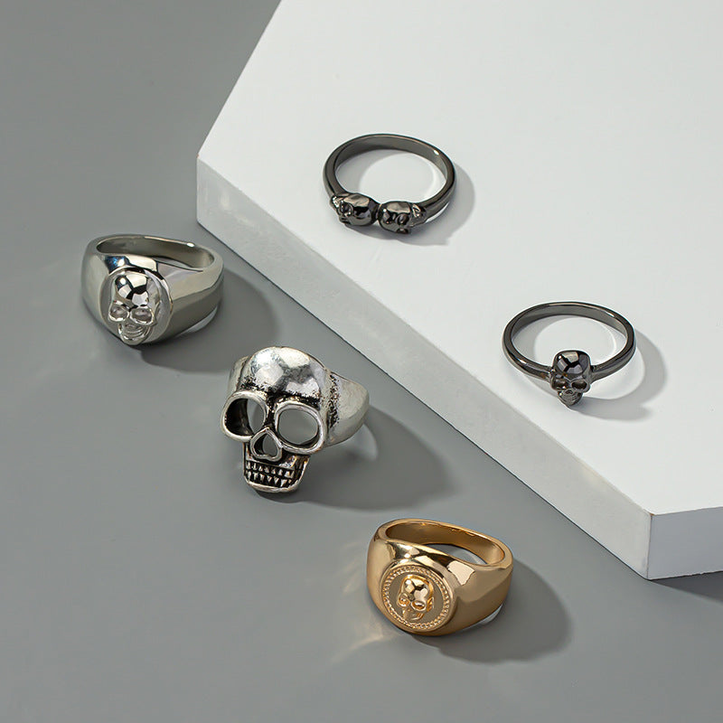 Skull Men's Ring Set: Europe & Cross-Border Fashion Statement