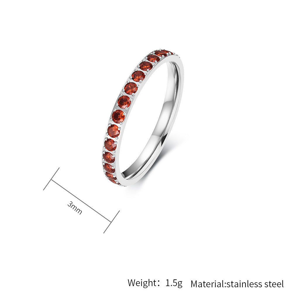 Planderful Stainless Steel Zircon Ring For Women Gypsy Star Inlaid Elegant Statement Everyday Genie