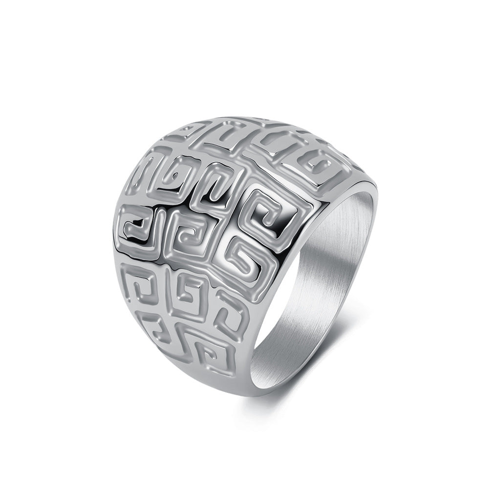Vintage Gold-Plated Stainless Steel Ring