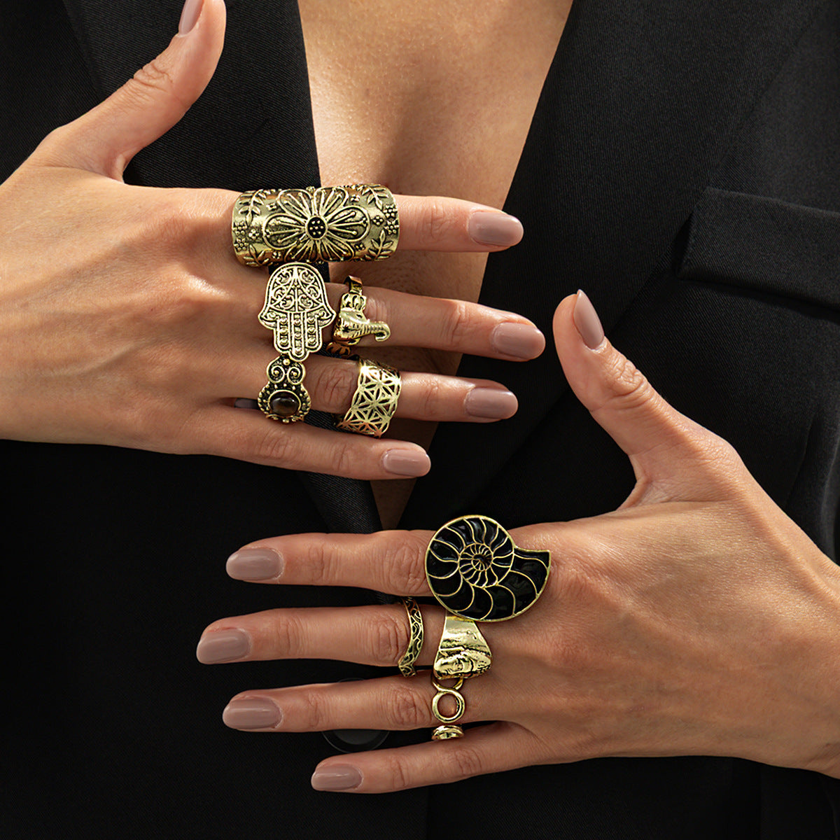 Medieval Ring With Retro Geometric Design For Bold Statement Fashion Lovers By Planderful Vienna Verve