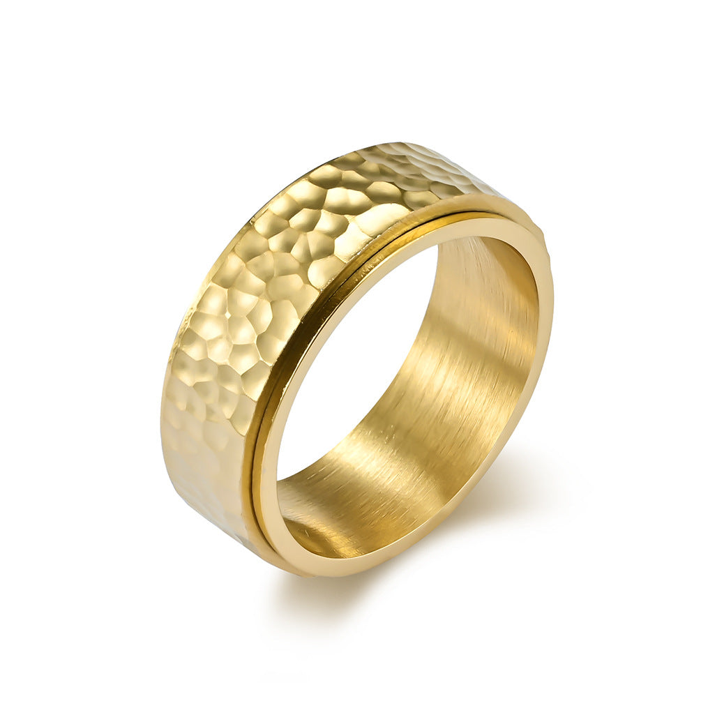 INS Neutral Cold Wind Beating Honeycomb Pattern Ring for Men and Women