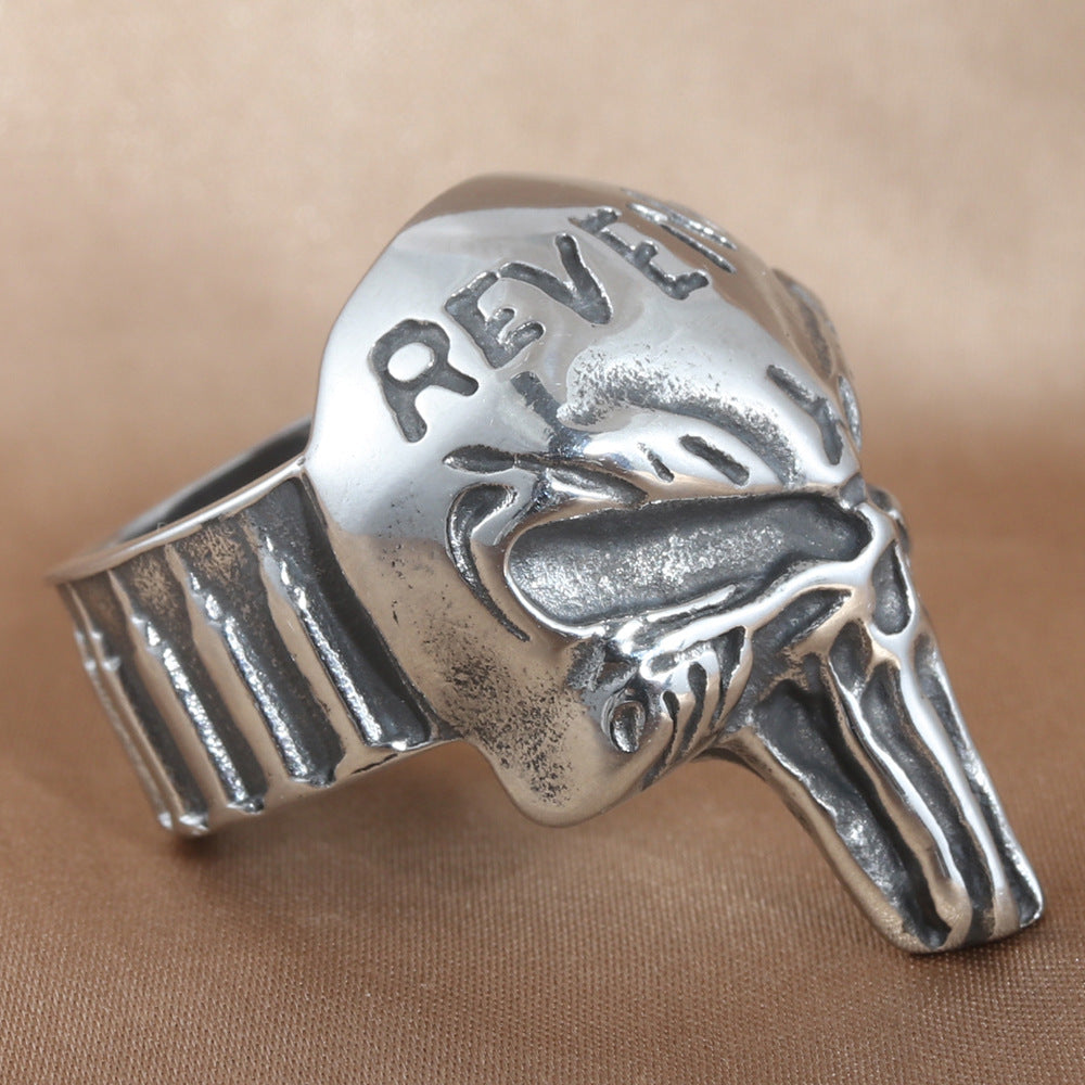 Personalized Titanium Steel Skull Ring for Men - Retro Trendy Accessories in Sizes 7-13