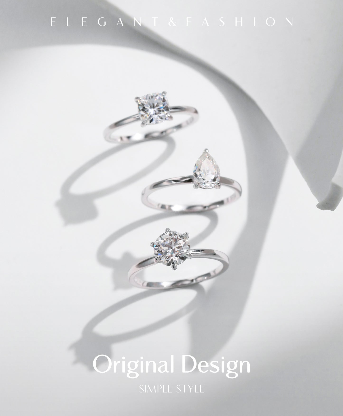 Planderful Moissanite Sparkling Ring – Exquisite Water Drop Design