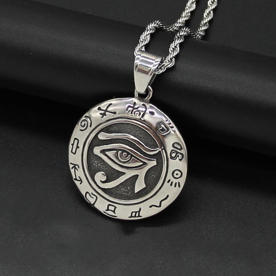 Stainless Steel Necklace - Vintage Egyptian Eye Of Horus Pendant With Timeless Ancient Power