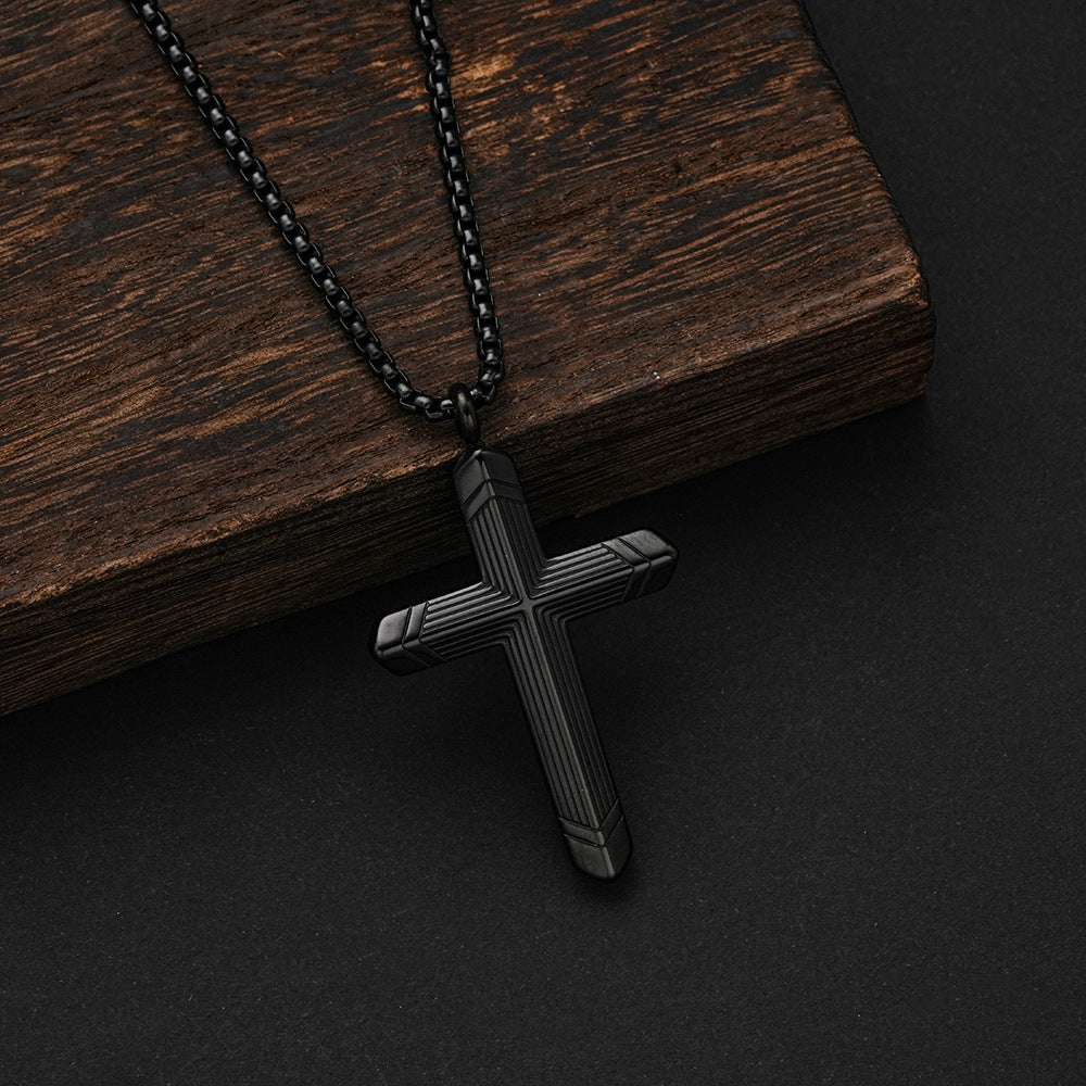 Planderful Everyday Genie Titanium Steel Cross Necklace Unisex Pendant For Everyday Wear Modern Style
