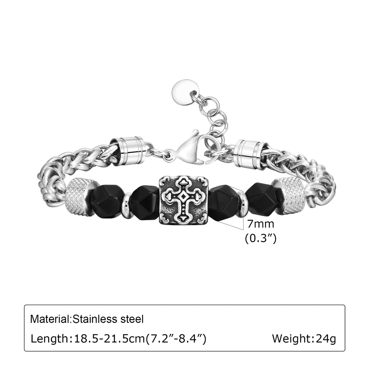 Stainless Steel Hip Hop Zircon Tiger's Eye Ring and Bracelet Men's Turquoise Wear