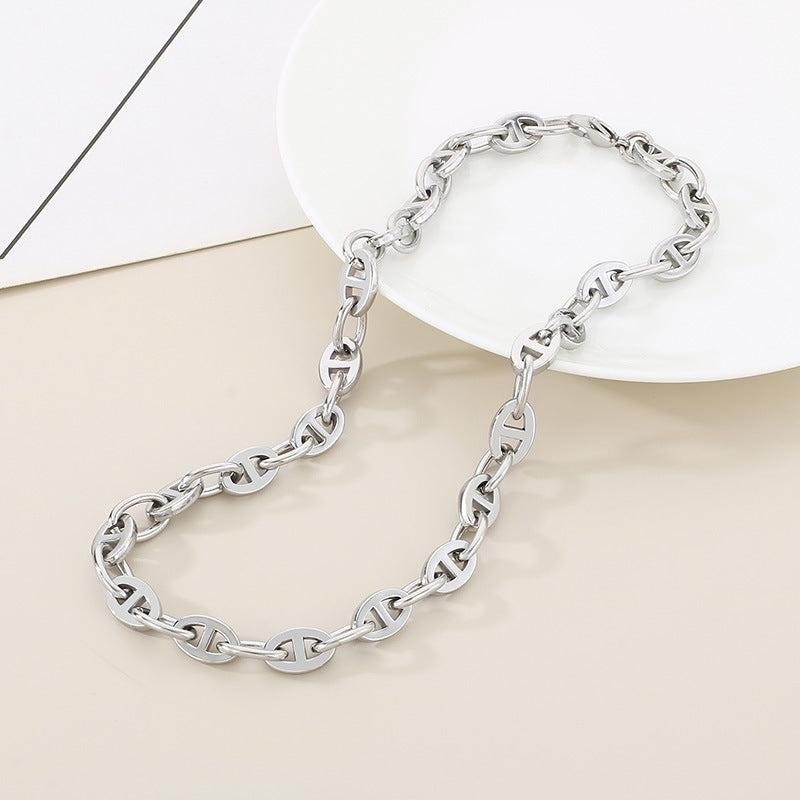 Hip Hop Trend Japanese Bracelet and Necklace Titanium Steel