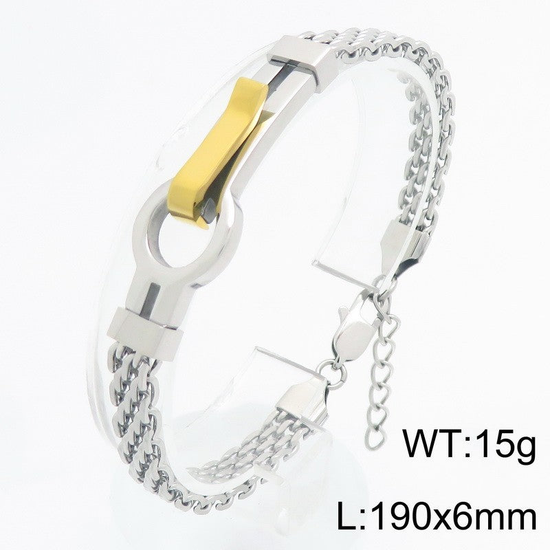 Adjustable Extension Chain – Rock Bottle Opener Shape Bent Mesh Chain Stainless Steel Bracelet
