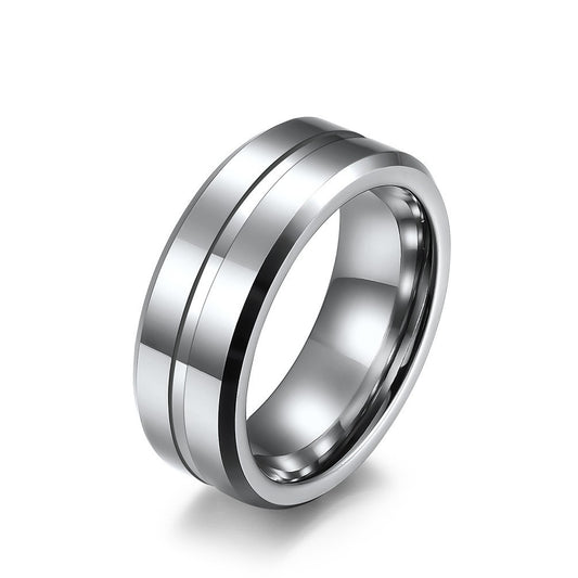 Cross-Border Amazon Tungsten Gold Men's Ring Direct Sales