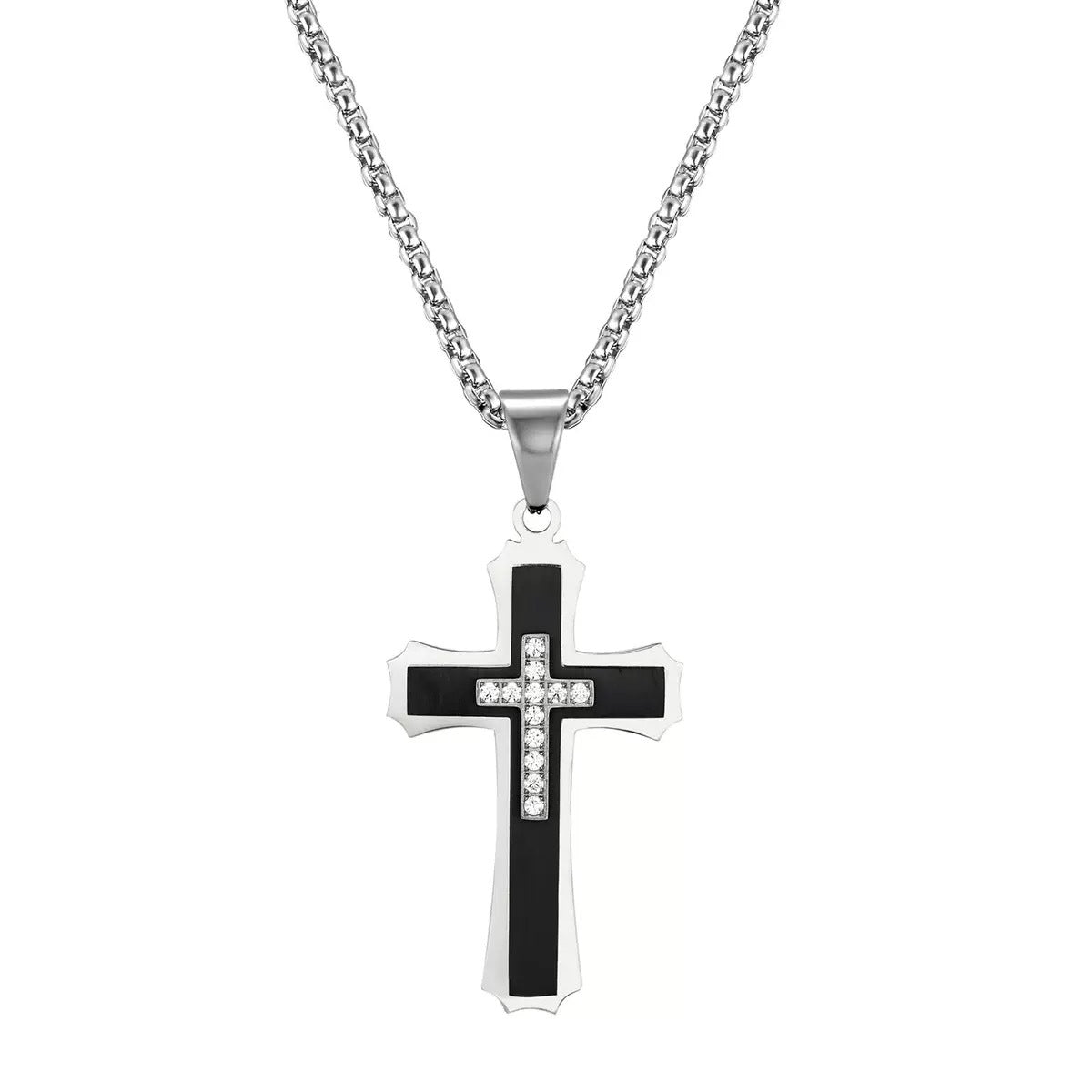 1. Planderful Stainless Steel Cross Pendant Necklace For Men Hip Hop Style Gift Worthy Jewelry