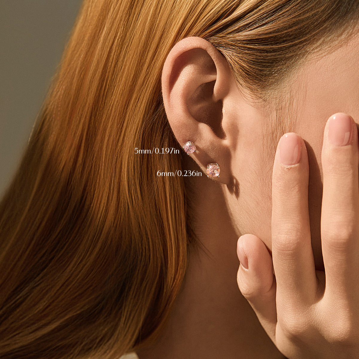 925 Sterling Silver Blush Pink Fireworks-Cut Stud Earrings