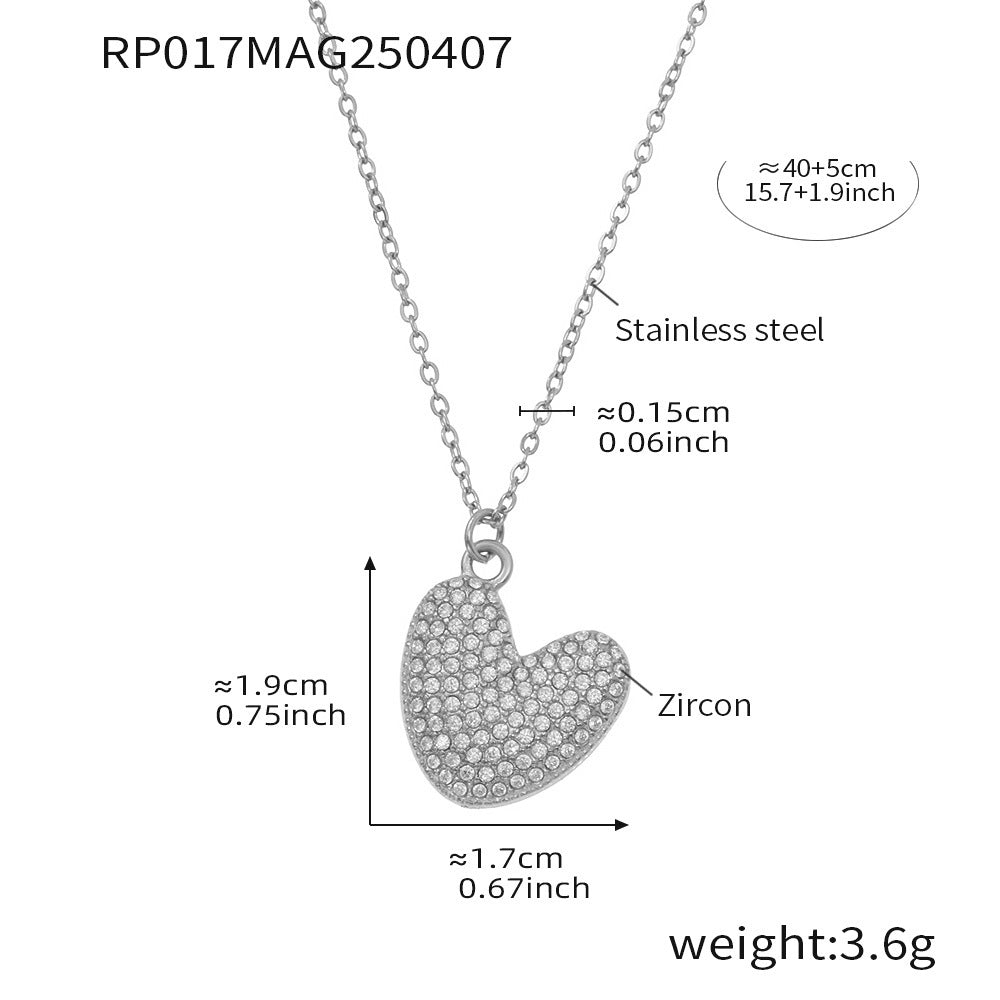 Planderful 26 Letter Zircon Necklace Gold Plated Hip Hop