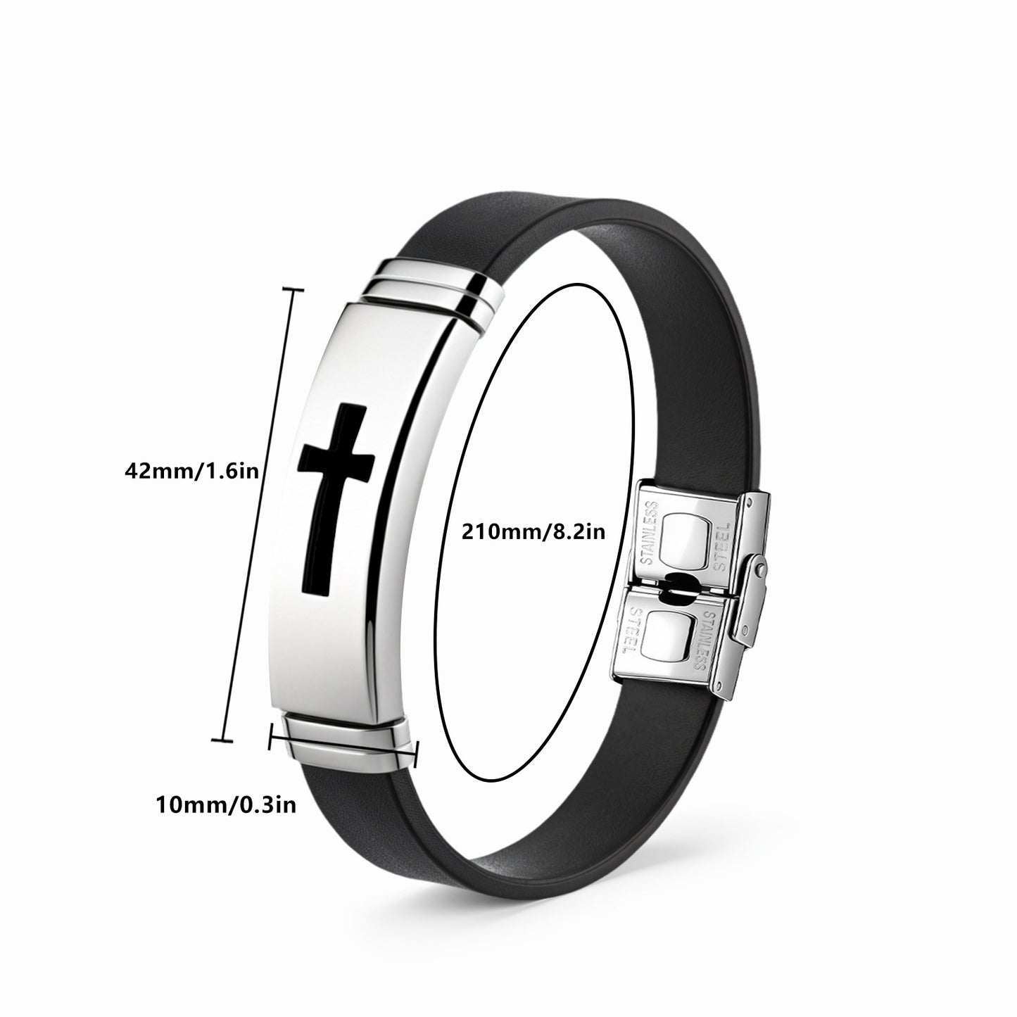 Planderful Everyday Genie Stainless Steel Cross Bracelet For Men Adjustable Minimalist Style