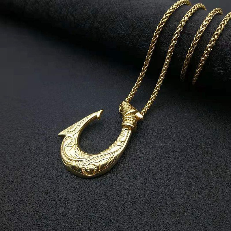 Steel Necklace – Statement Nordic Viking Fish Hook Pendant