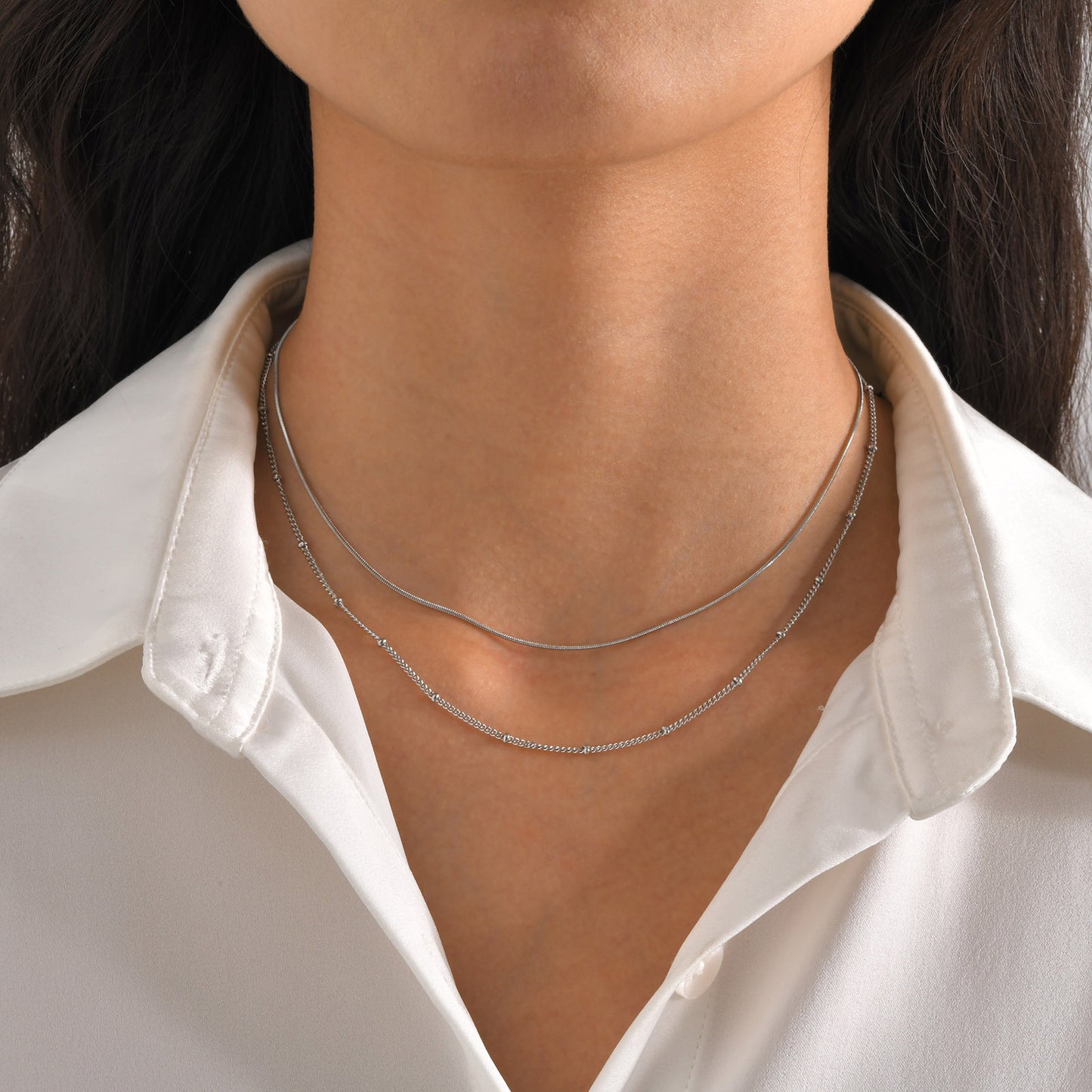 Cross-Border Jewelry Double-Layer Gold Snake Chain Necklace