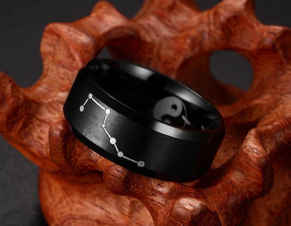 New Men's Ring Personalized Laser Big Dipper Titanium Steel