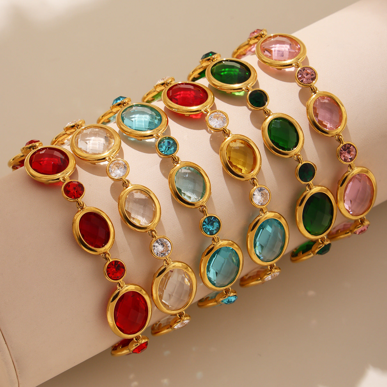 Planderful Dopamine Oval Czech Glass Bracelet For Women