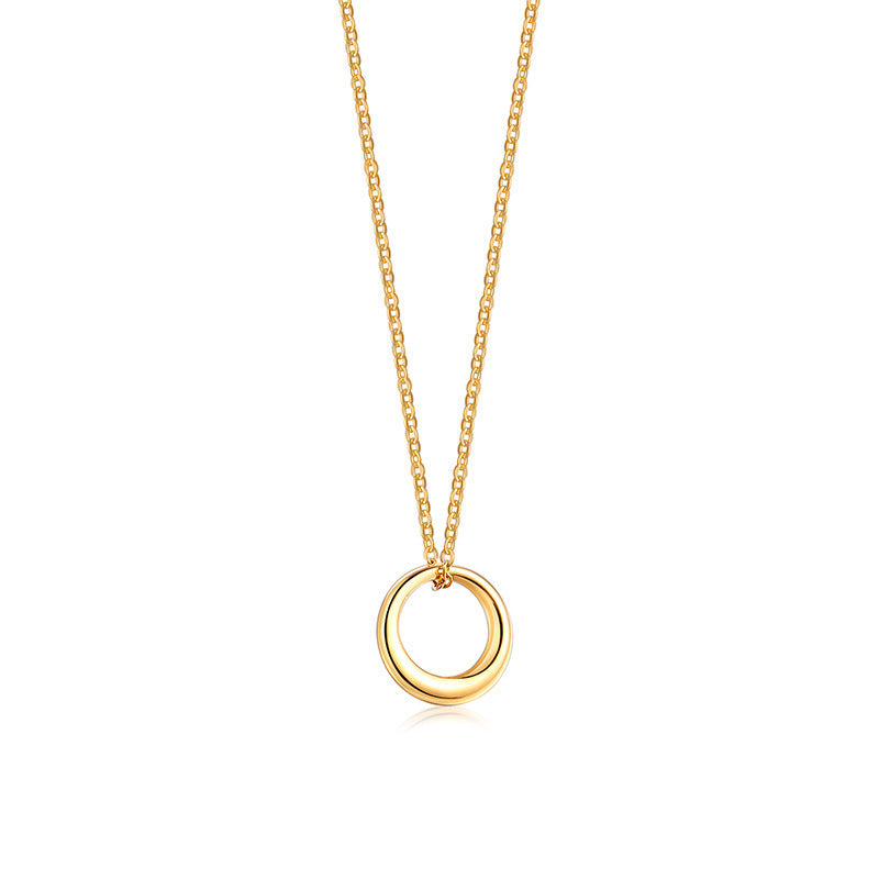 Ins Style Jewelry Gold Women's Circle Necklace Simple Design