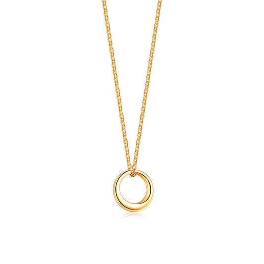 Ins Style Jewelry Gold Women's Circle Necklace Simple Design