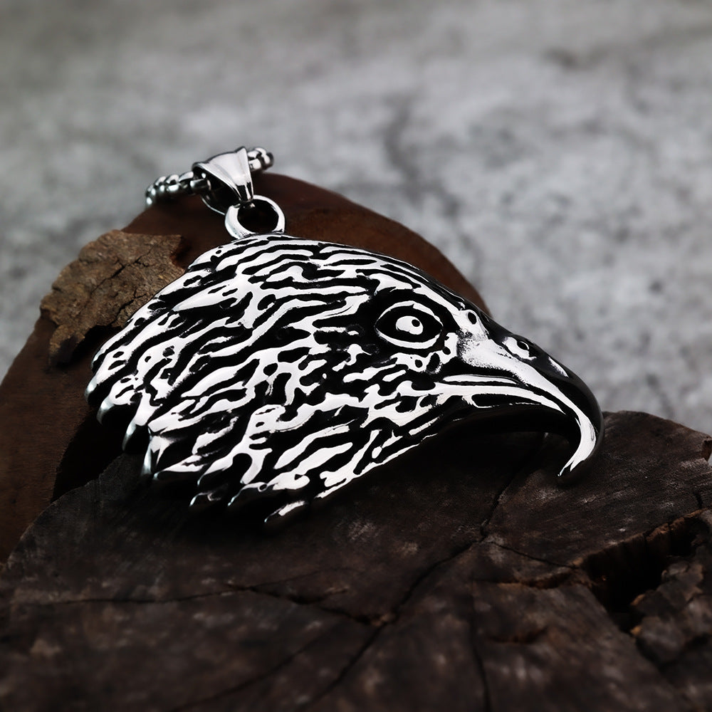 Vintage Eagle Stainless Steel Men's Pendant Necklace