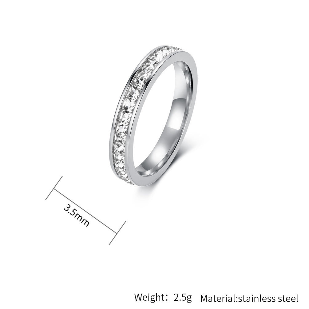 Stainless Steel Emerald Ring