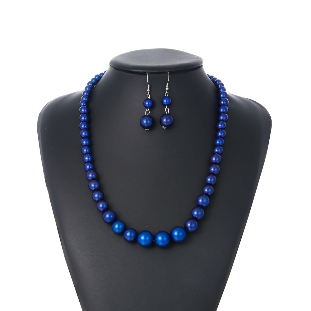Multi-color Layered Beaded Cross-border Necklace, Exquisite Jewelry in Pearl Imitation